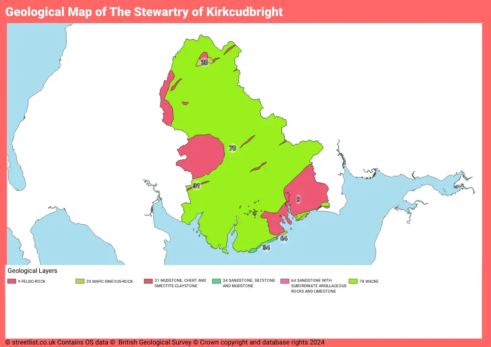 Geological Map of The Stewartry of Kirkcudbright